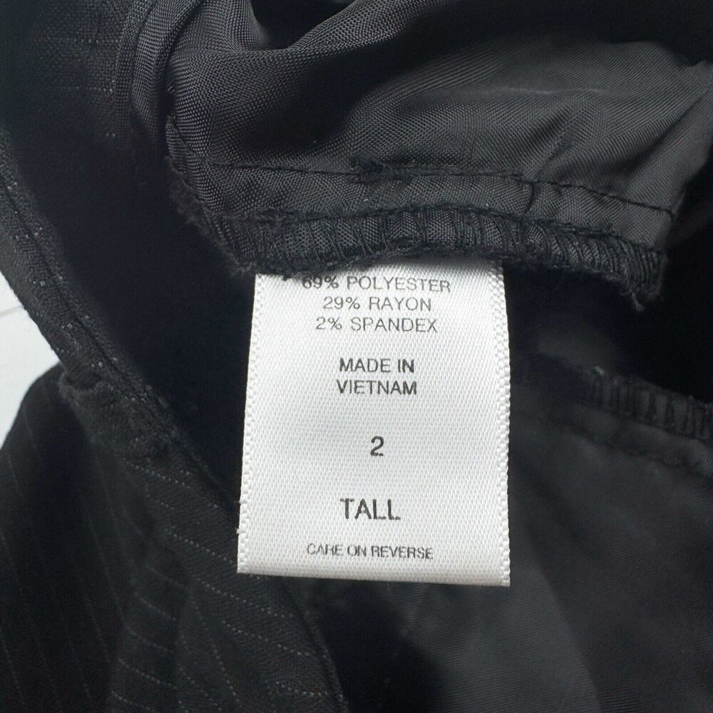 New York & Company Stretch Black Pinstripe Dress Pant Size 2 Tall - Picture 15 of 16